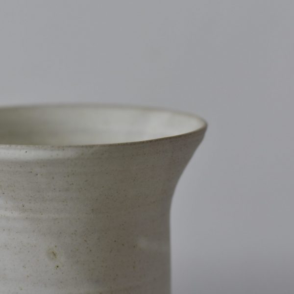 Flared Rim Off-White Vase - Image 2