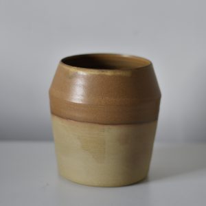 Medium Brown Wide Rimmed Vase