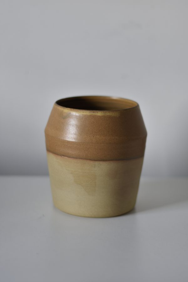 Medium Brown Wide Rimmed Vase