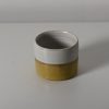 Split Mustard Flat White Mug